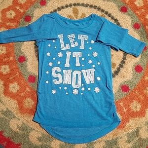 Hanes long sleeve Blue Let it Snow shirt